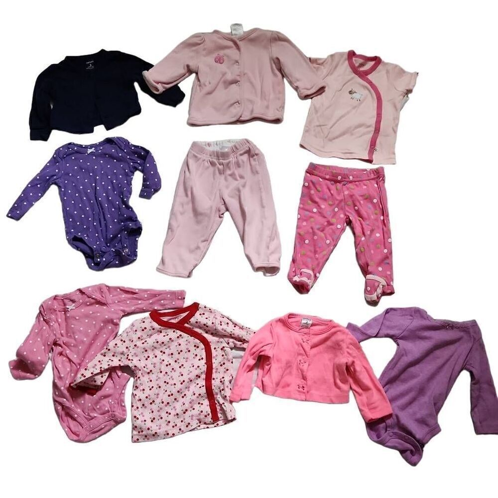 Baby Girl Sz 3 Month Lot of 10 Bodysuits Tops & Bottoms Carter's Gymboree